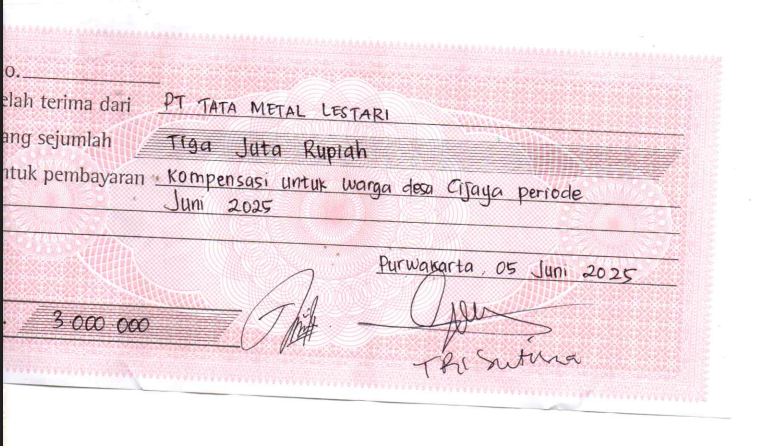 TML - Pemberian kompensasi kepada warga desa Cijaya periode Juni 2025